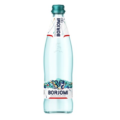 Вода "Боржоми" 0.5 литра, газ, стекло, 12 шт. в уп.