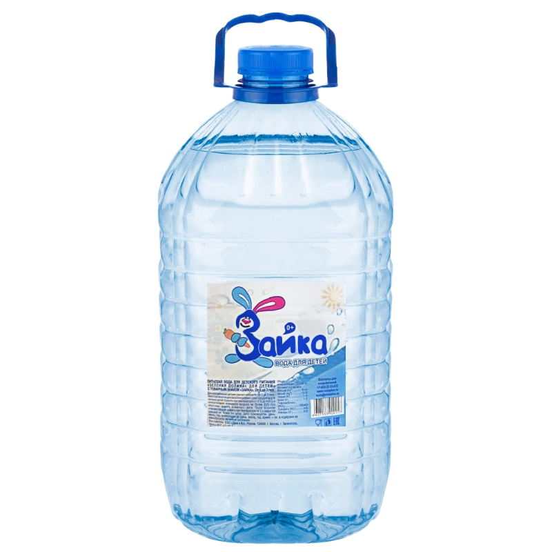 Вода детская Зайка 5 литров негазированная, пэт,  2 шт. в уп.