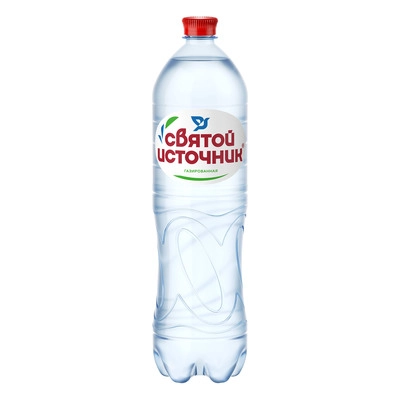 Вода "Святой Источник" 1.5 литра, газ, пэт, 6 шт. в уп.